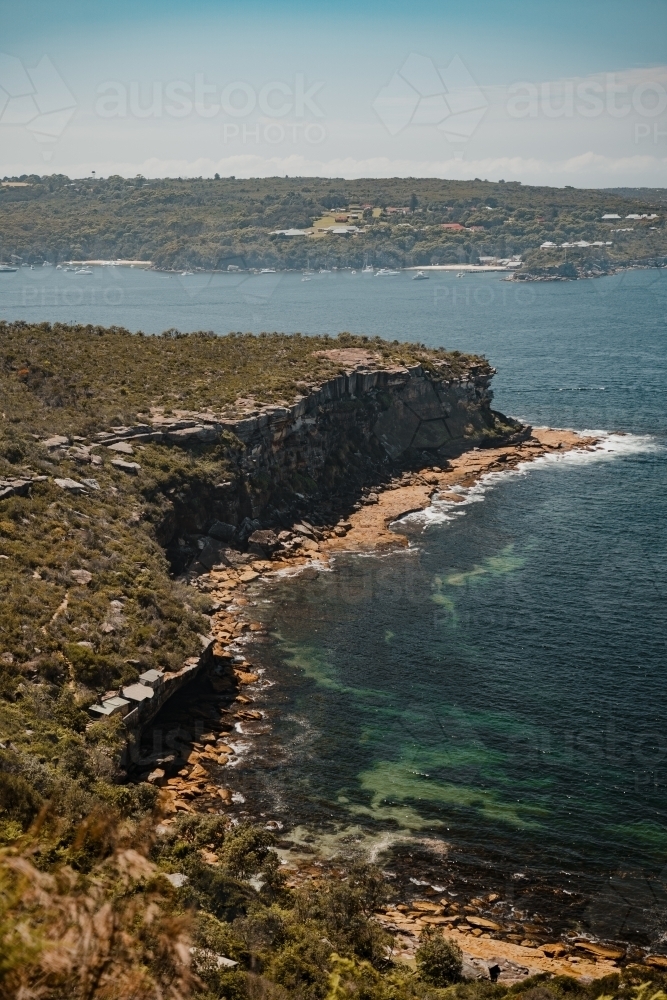 Headland and ocean harbour views from the Grotto Point Track. - Australian Stock Image