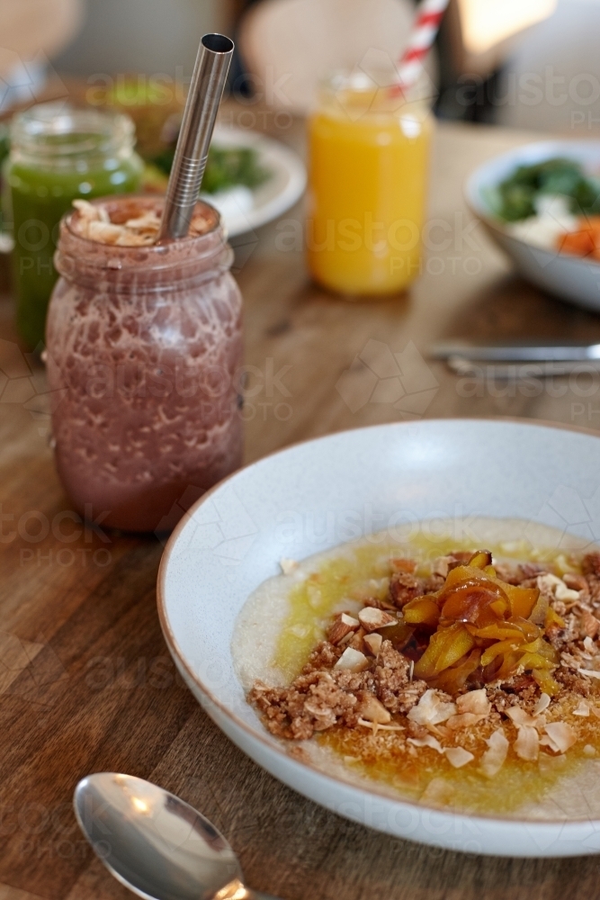 Healthy vegetarian meal ready to eat - Australian Stock Image