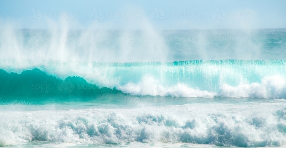 Heavy swell conditions on a surf day at the Gold Coast - Australian Stock Image