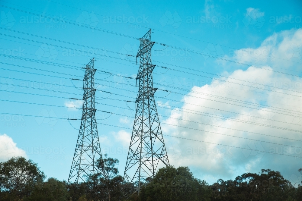 high voltage powerlines - Australian Stock Image