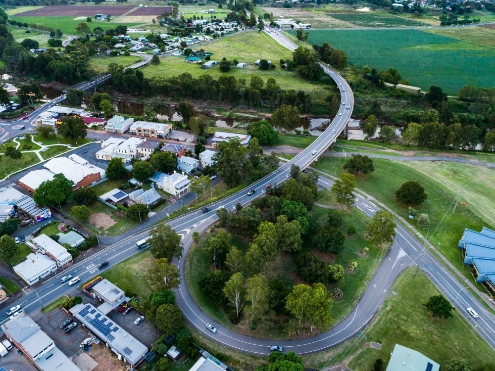 Highway off ramp in country town - Australian Stock Image