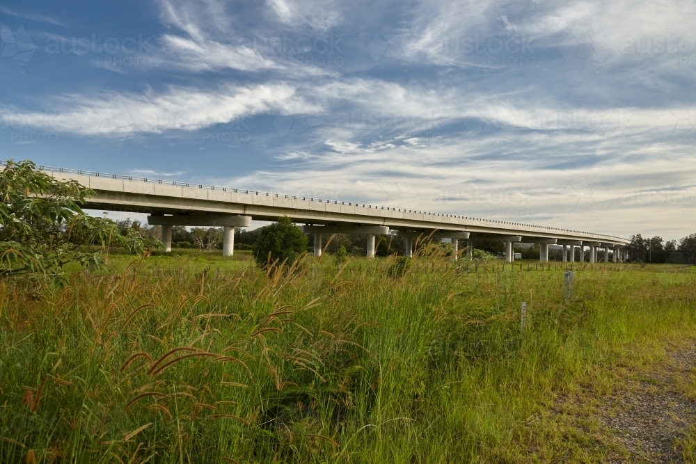 Highway over rural property - Australian Stock Image