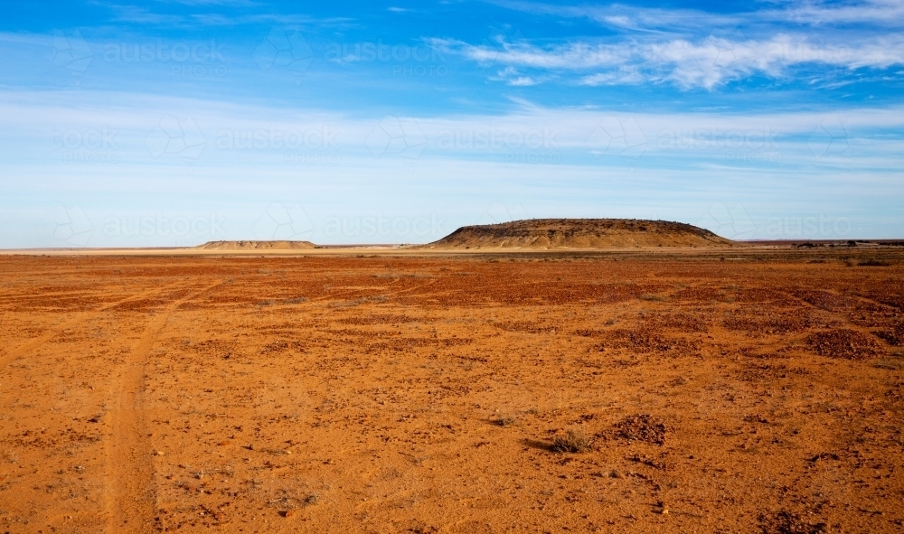 hills in desert landscape - Australian Stock Image