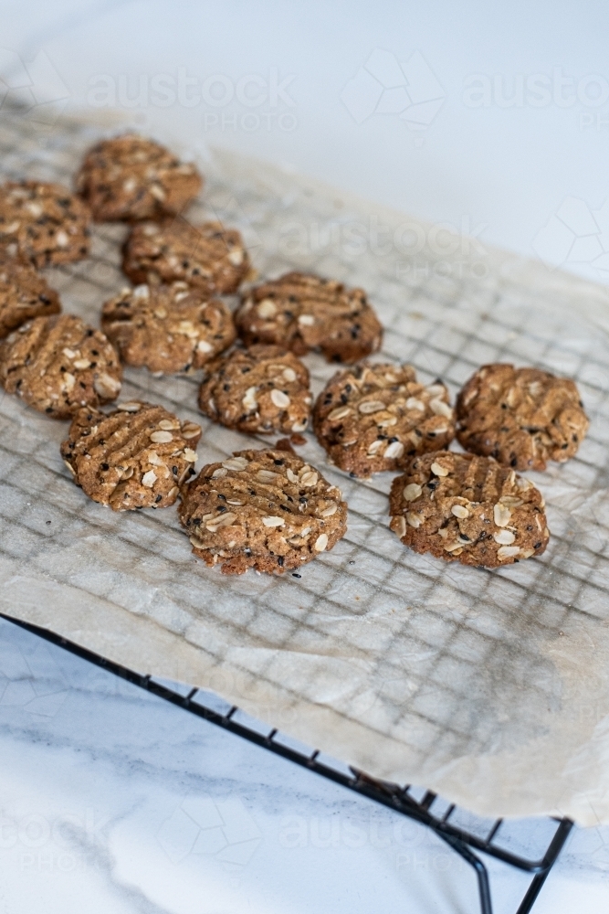 homemade anzac biscuits - Australian Stock Image