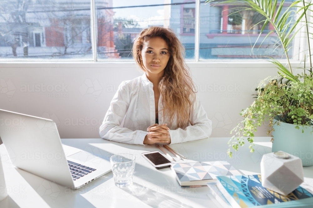 Horizontal portrait of a successful business woman - Australian Stock Image