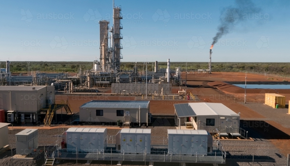 Horizontal shot of a power plant. - Australian Stock Image