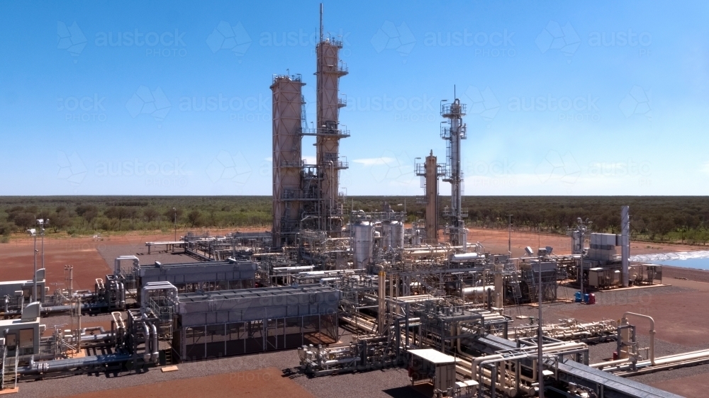 Horizontal shot of an industrial plant - Australian Stock Image