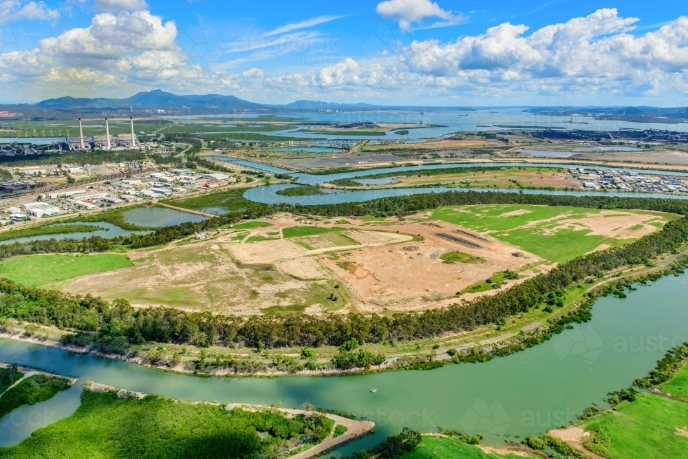 Horizontal shot of Gladstone recycling Centre, Queensland - Australian Stock Image