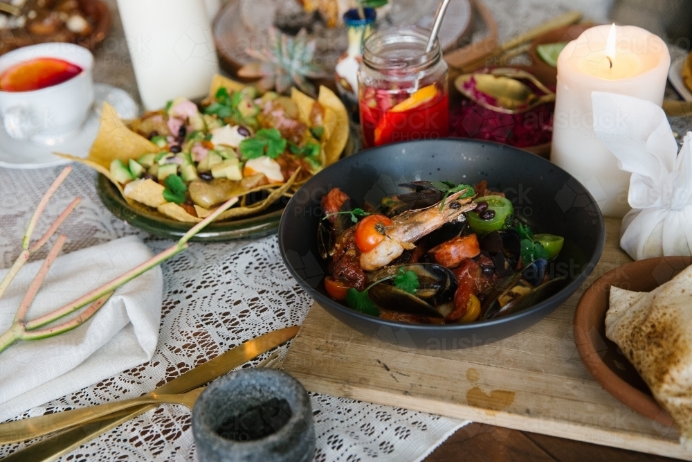 Horizontal shot of some Mexican food - Australian Stock Image