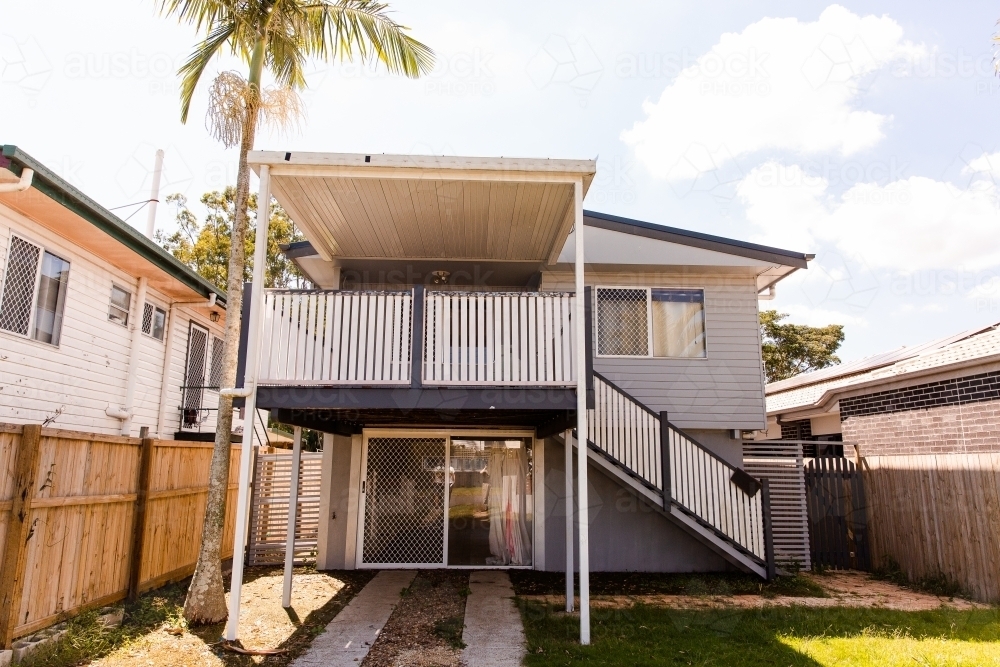 house with large front deck - Australian Stock Image