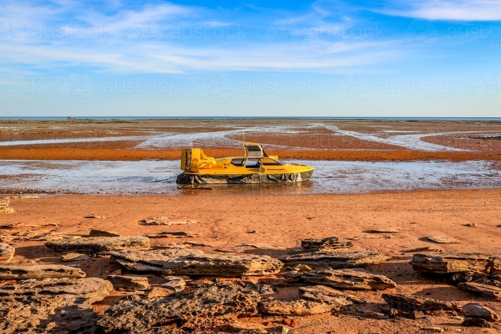 Hovercraft on Roebuck Bay, - Australian Stock Image