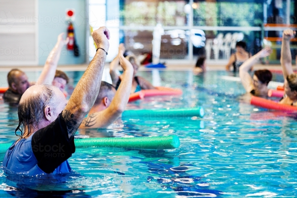 Hydrotherapy class in local public pool - Australian Stock Image