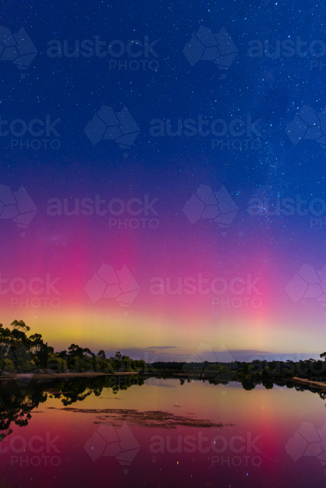 Increased solar activity results in the Aurora Australis visible in southerly areas of Australia. - Australian Stock Image