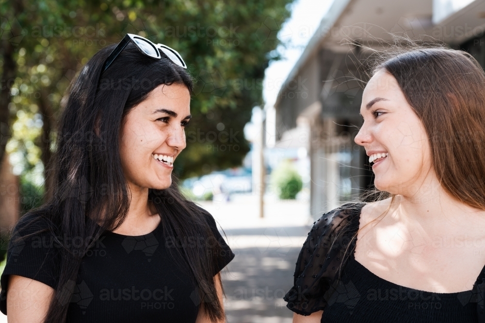 indigenous Australian woman with her friend - Australian Stock Image