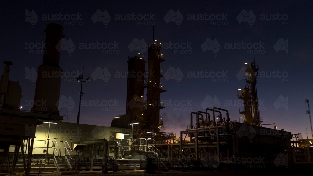 Industrial plant at night - Australian Stock Image