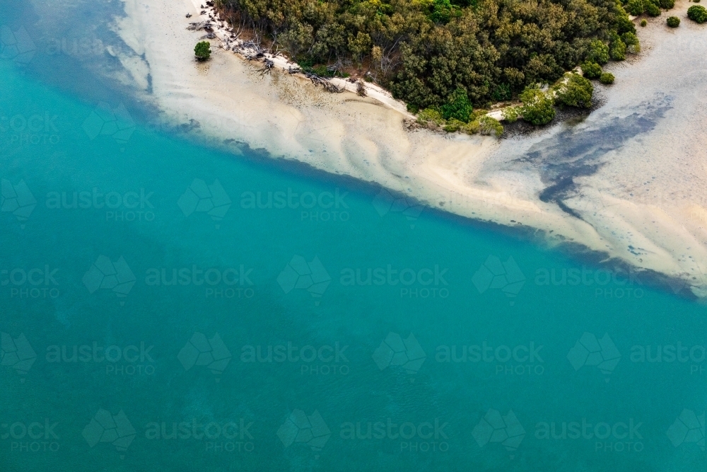 island beach and sand bars in sea channels - Australian Stock Image
