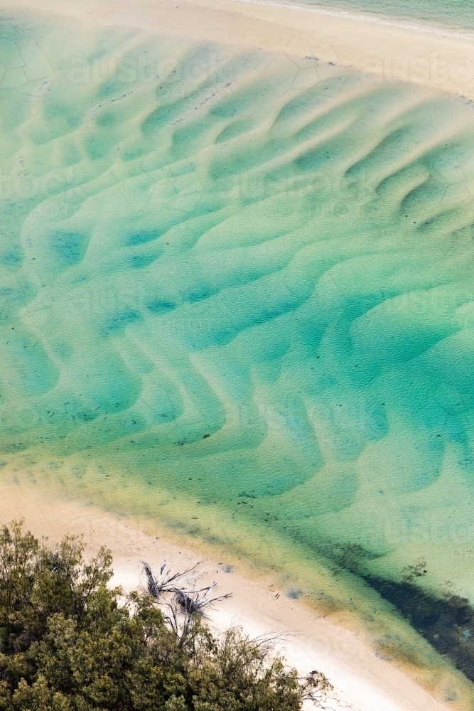 island beach and sand bars in sea channels - Australian Stock Image