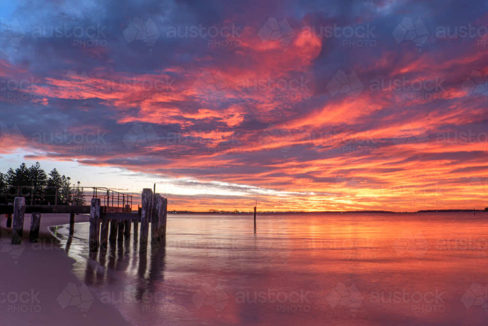 Jetty at Dolls Point in Sydney at sunrise - Australian Stock Image