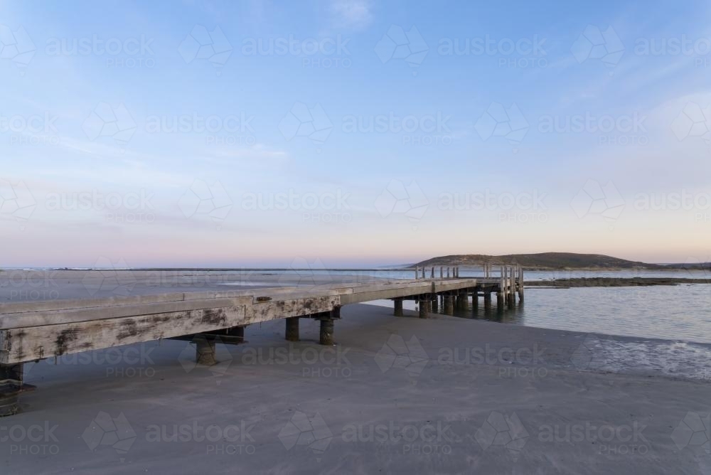 Jetty over River Mouth - Australian Stock Image