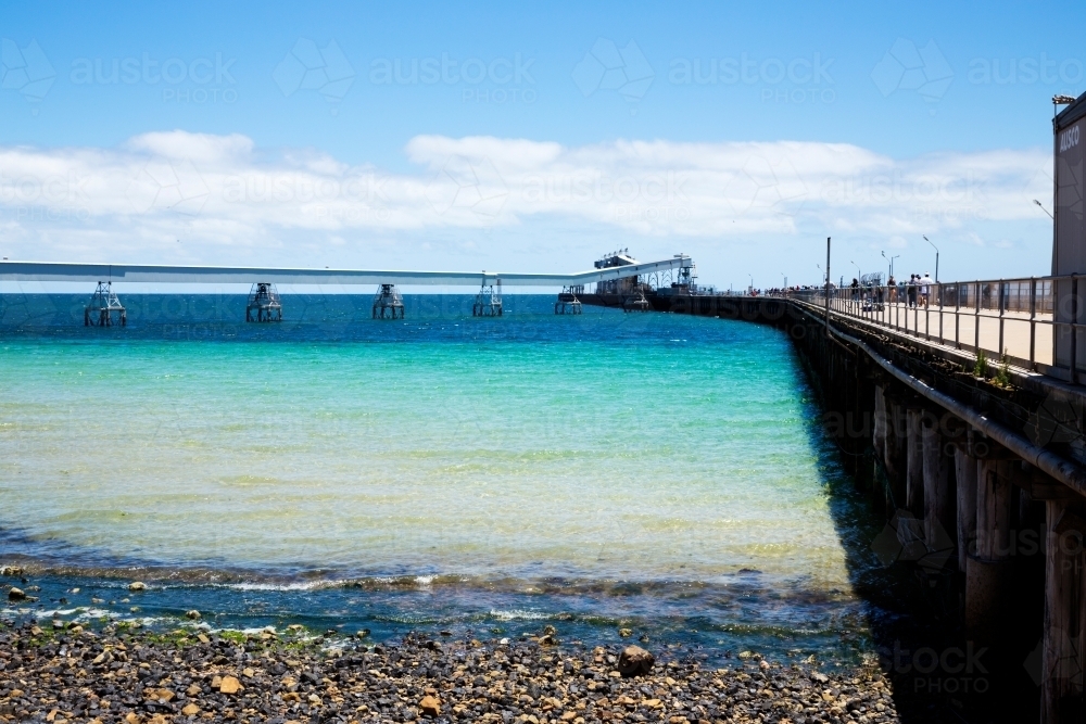 Jetty with grain loading facility - Australian Stock Image