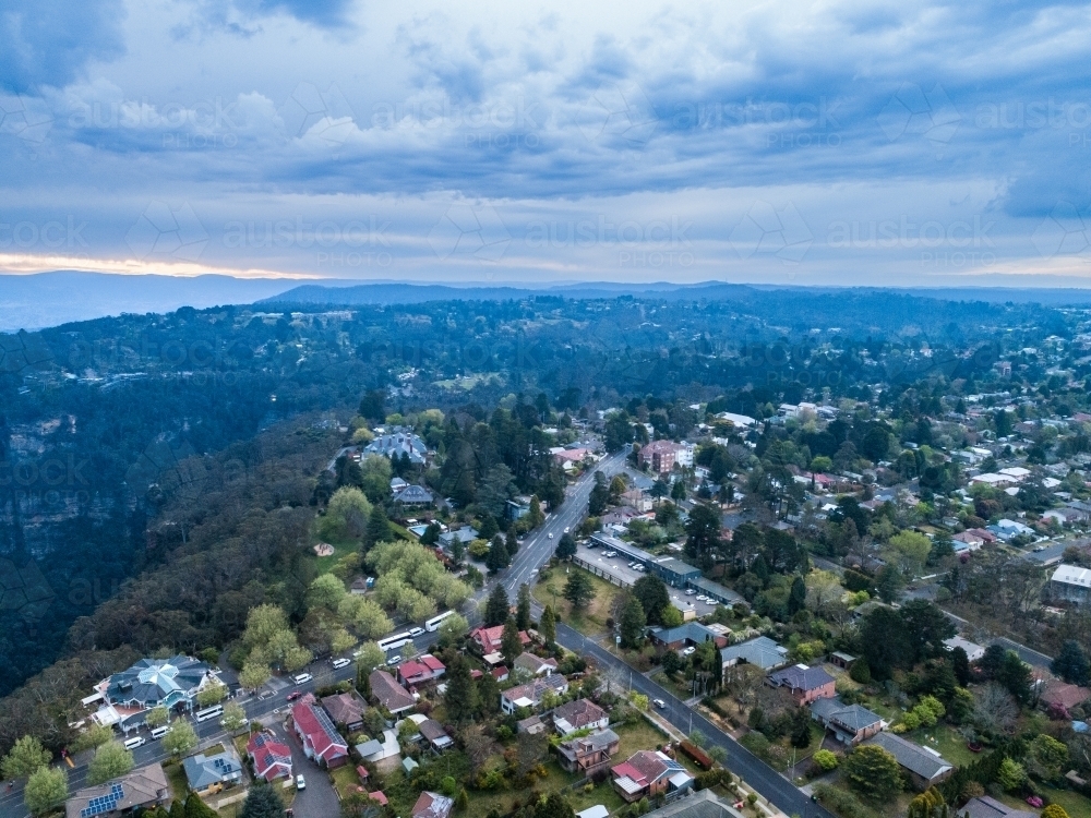 Image of Katoomba in Blue Mountains with streets and houses seen from ...