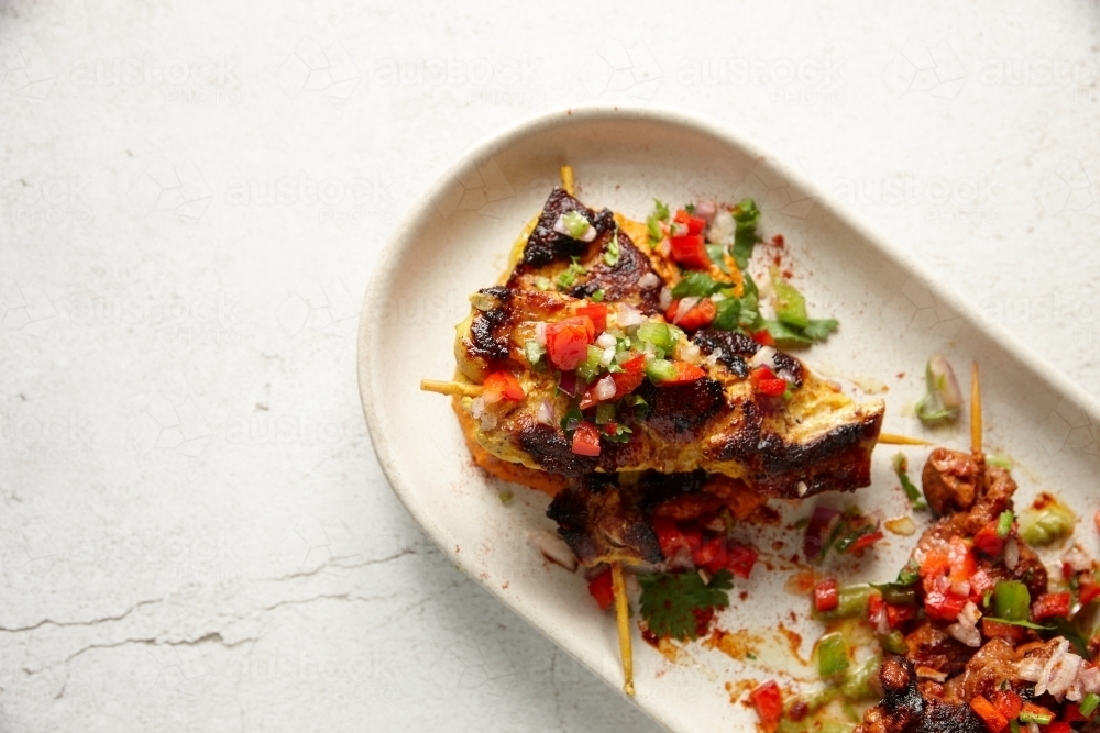 kebab food dish on table - Australian Stock Image