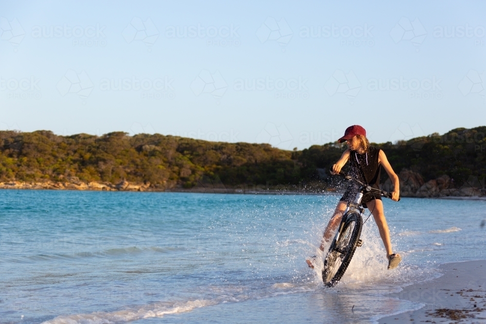 bike riding in water