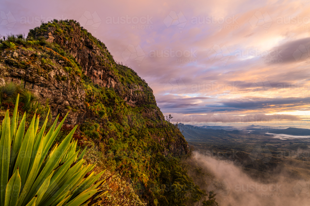 Landscape of Mount Cordeaux at Sunrise - Australian Stock Image