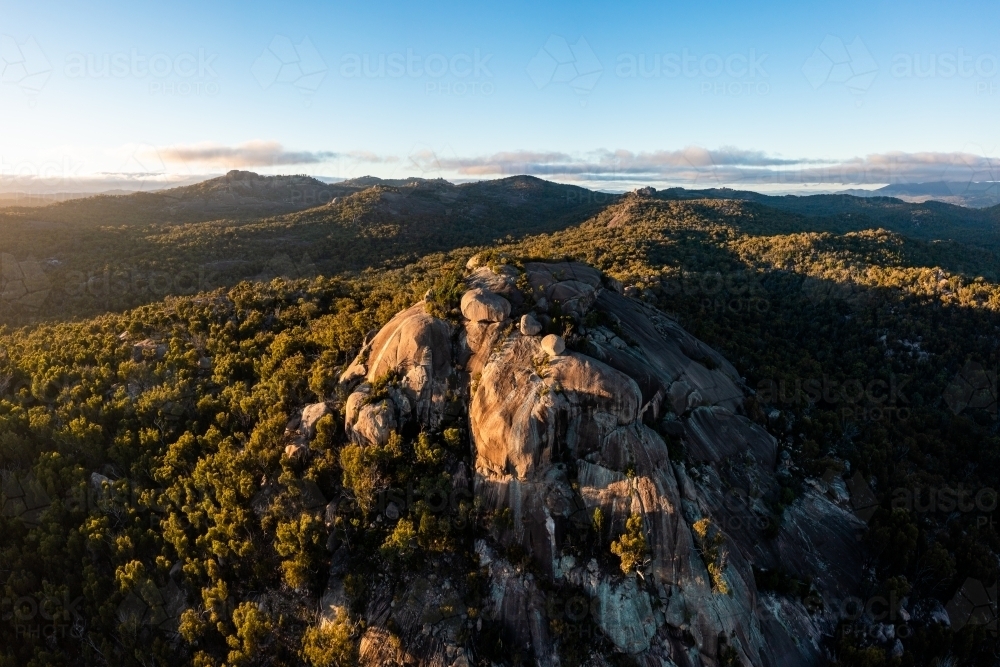 Landscape with granite formations at Girraween National Park - Australian Stock Image