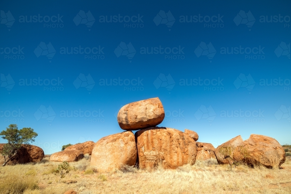 Large rock formations sitting on top of each other. - Australian Stock Image