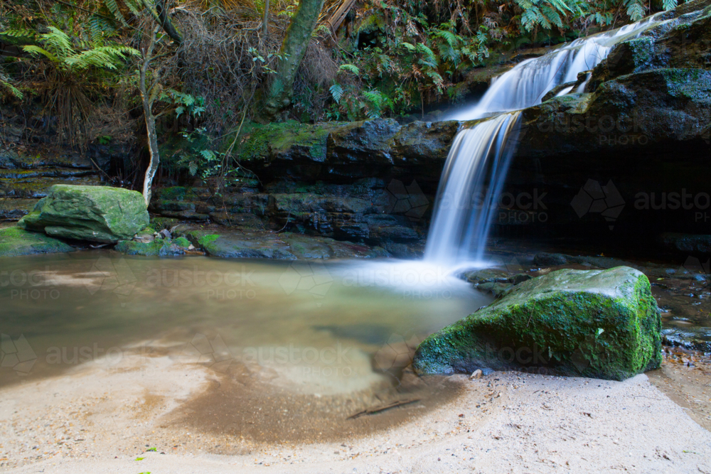 Leura cascades in the Blue Mountains, New South Wales, Australia - Australian Stock Image