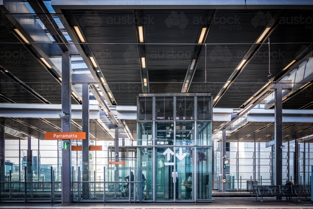 Lift to platform at Parramatta train station - Australian Stock Image