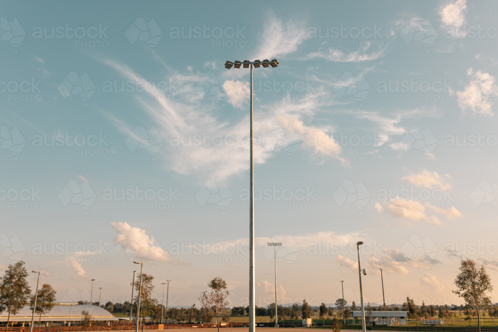light tower with blue sky background - Australian Stock Image
