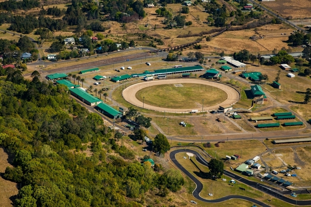 Lismore showgrounds, speedway and Kart Club from above - Australian Stock Image