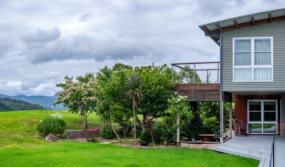 Lodge with garden oasis - Australian Stock Image