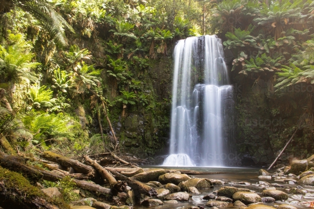 Long Exposure ND filter shot of Beauchamp Falls in Great Otway National Park Victoria - Australian Stock Image