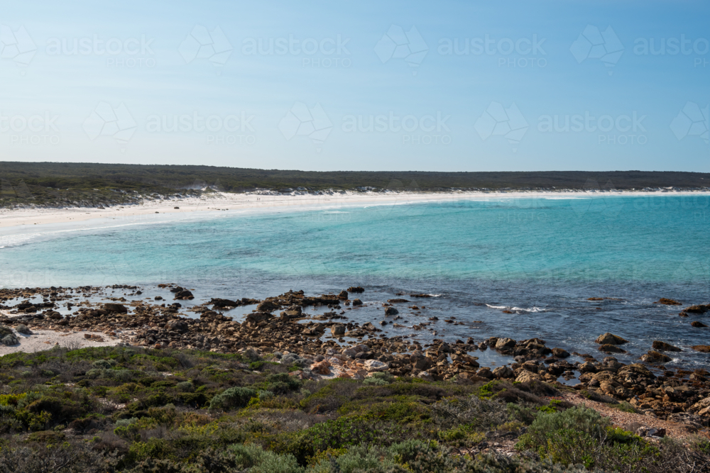 Long white sandy beach - Australian Stock Image