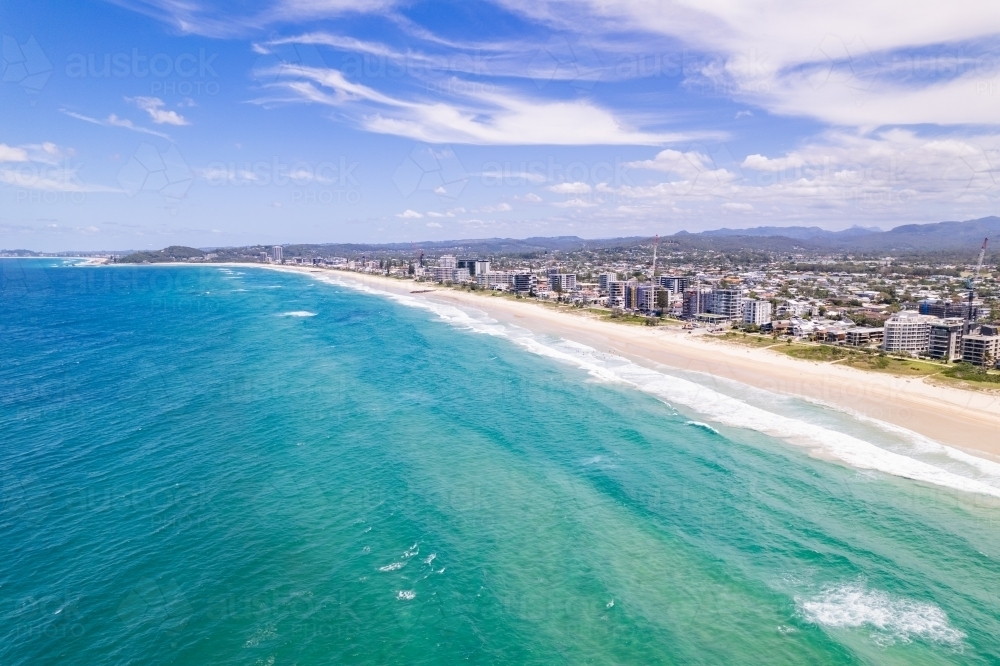 Looking along the city coastline line on a sunny Australian day - Australian Stock Image