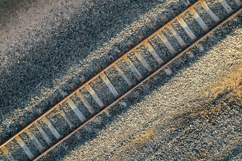 Looking directly down over a railway line - Australian Stock Image