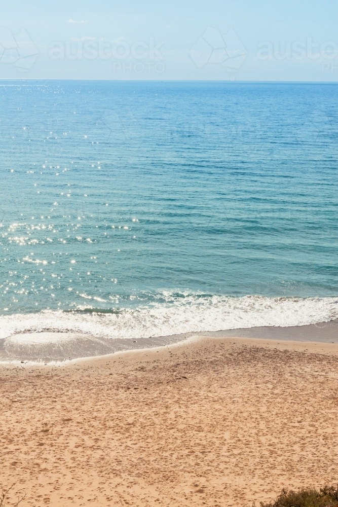 looking down on a beach - Australian Stock Image