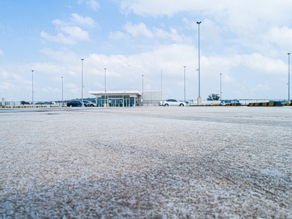 Low angle of empty top car park - Australian Stock Image