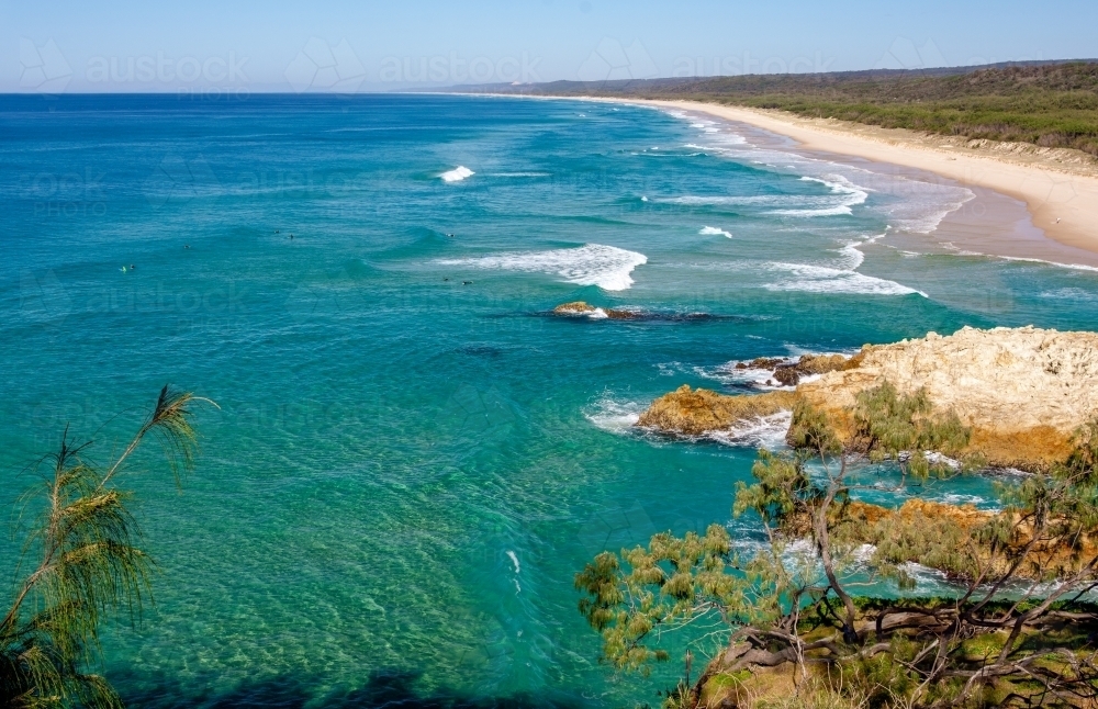 Main Beach on North Stradbroke Island - Australian Stock Image