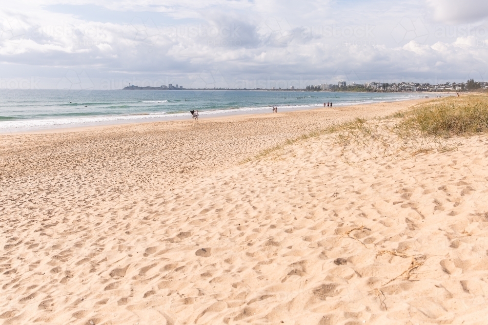 maroochy beach sand looking towards the spit - Australian Stock Image