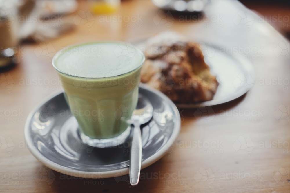 Matcha green tea latte - Australian Stock Image