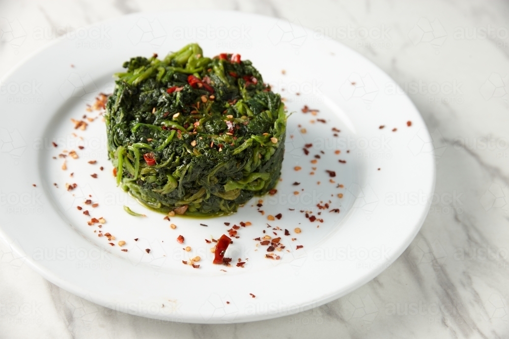 Mediterranean green vegetable salad - Australian Stock Image