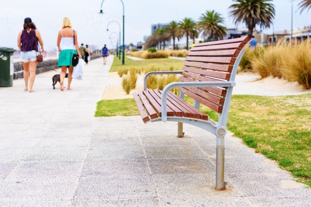 Melbourne, Australia people walking along footpath, blurred background. - Australian Stock Image