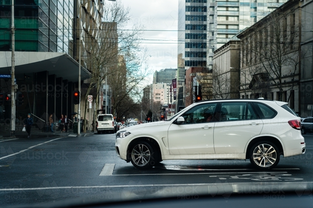 melbourne hook turn in action - Australian Stock Image