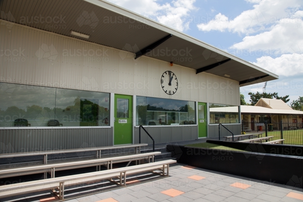 Members stand at local cricket grounds - Australian Stock Image