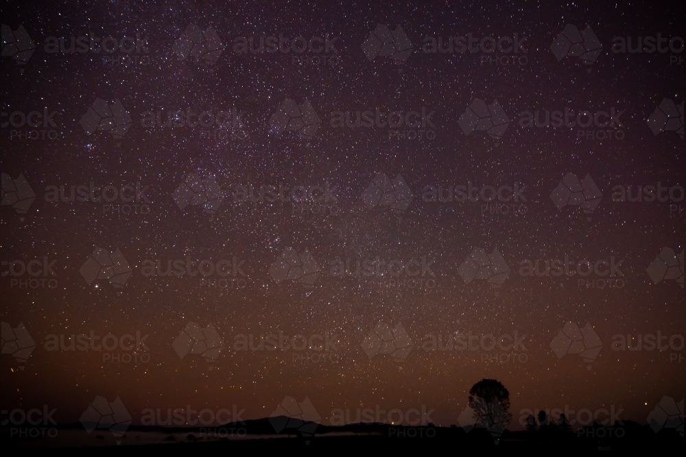 Milky way night sky with long exposure - Australian Stock Image