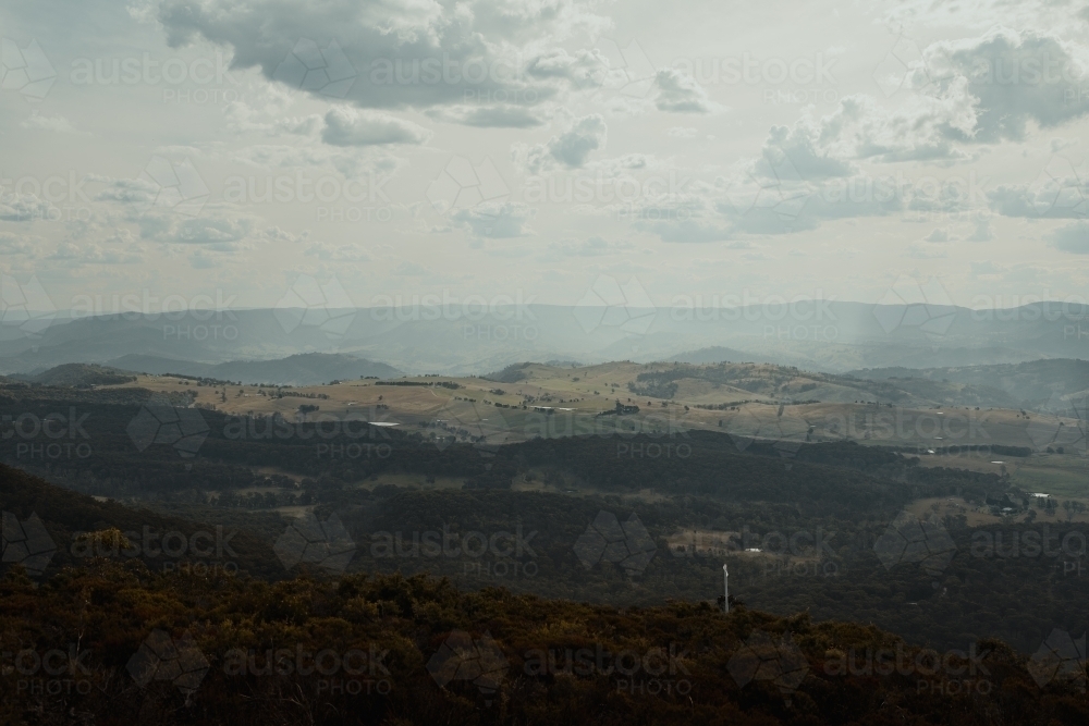 Moody valley view as seen from Blackheath Lookout - Australian Stock Image